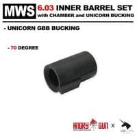 Angry Gun 370mm Carbon Steel Inner Barrel Set (6.03mm) (Chamber & Unicorn Bucking) 70 Degree (MWS)